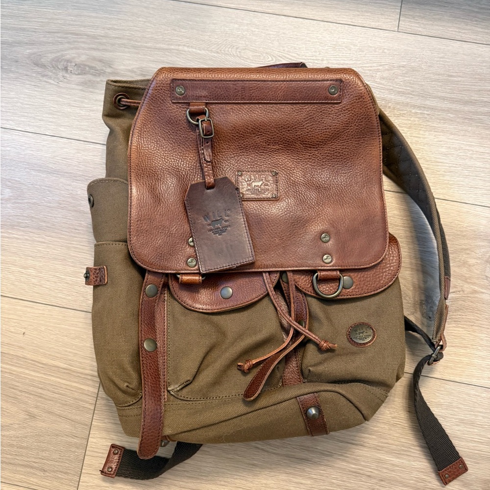 Will Leather Goods Brown and Tan Backpack